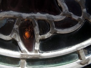 Close-up of the same piece of stained glass.