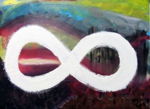 "Lemniscate" -Acrylic on Oil on Canvas on Wood - vincegreen111058